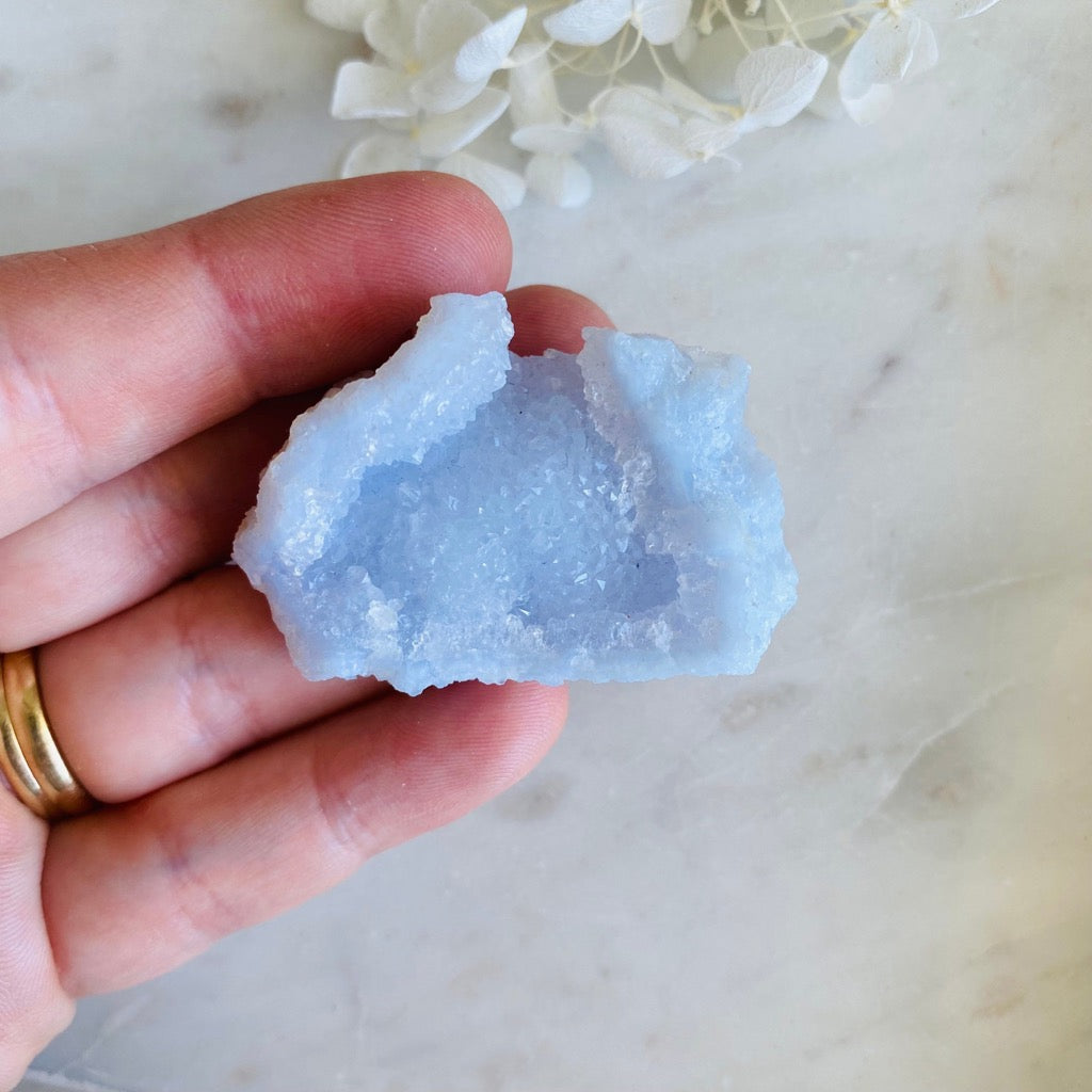 Blue Chalcedony Crystal Specimen