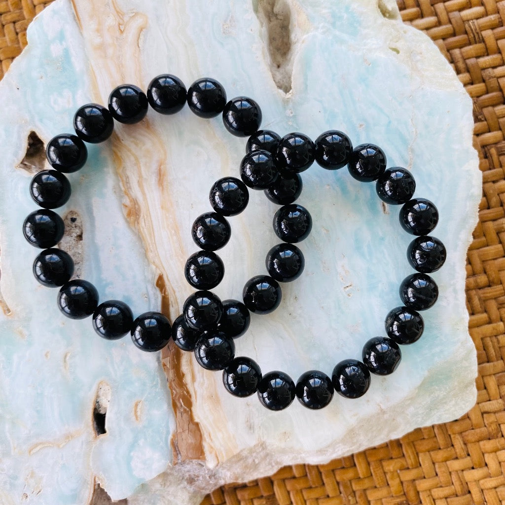 Domineering black tourmaline raw obsidian. Men's sterling silver crystal  bracelet for health, ward off evil and attract wealth - Shop letmeshine  Bracelets - Pinkoi