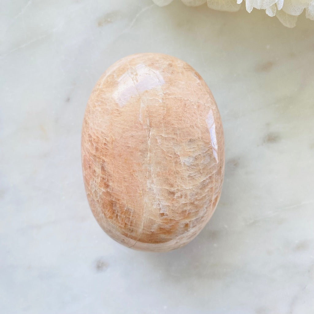 Peach Moonstone Palm Stone Australia