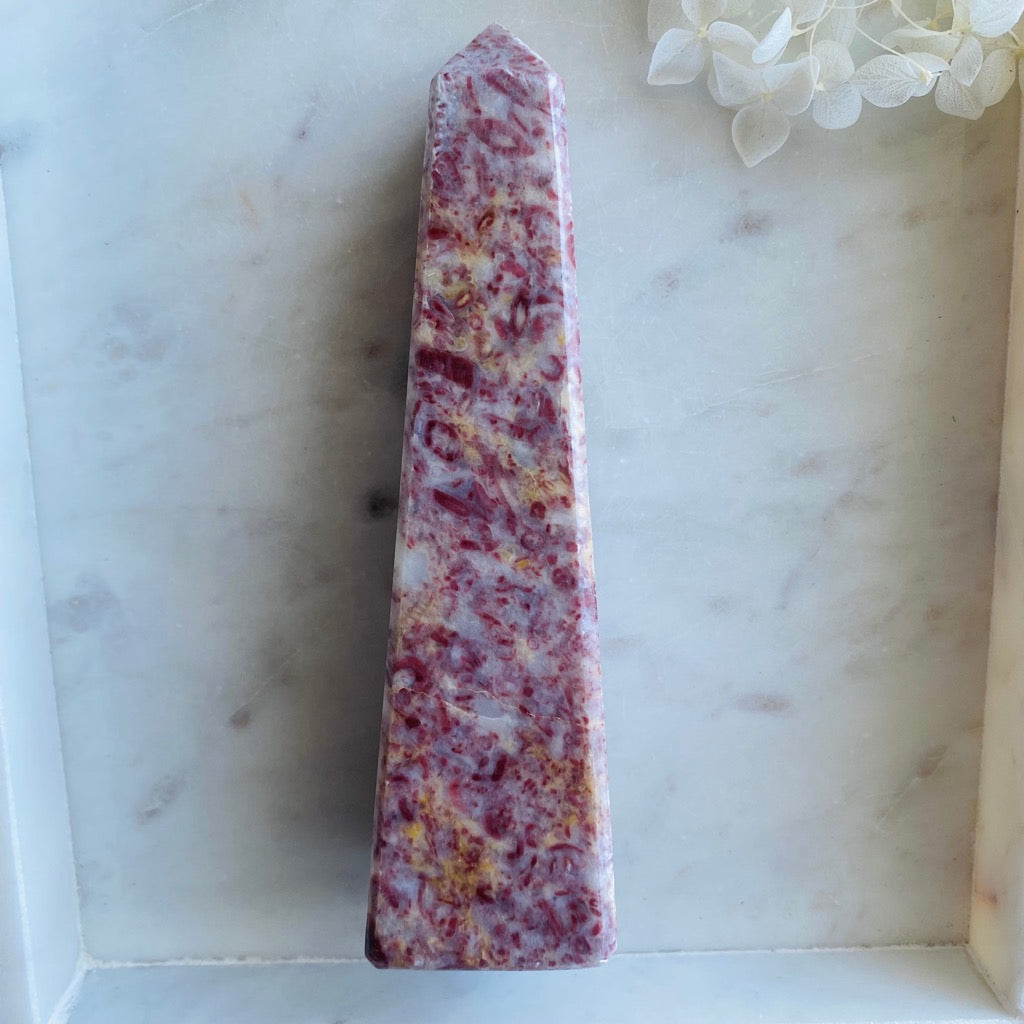 Strawberry Jasper Obelisk 003