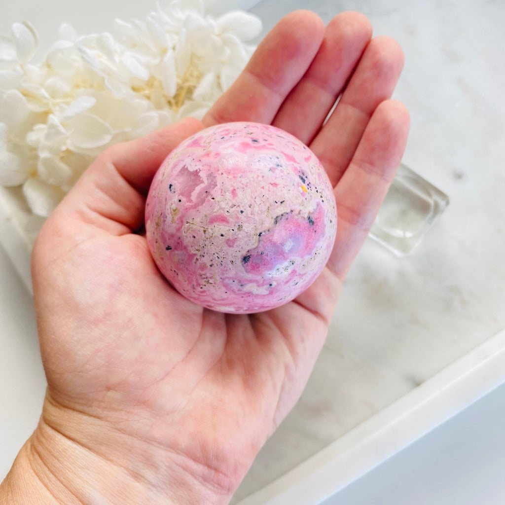 Rhodonite crystal sphere Australia